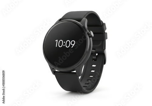 Black smartwatch displaying 1009 isolated on white background