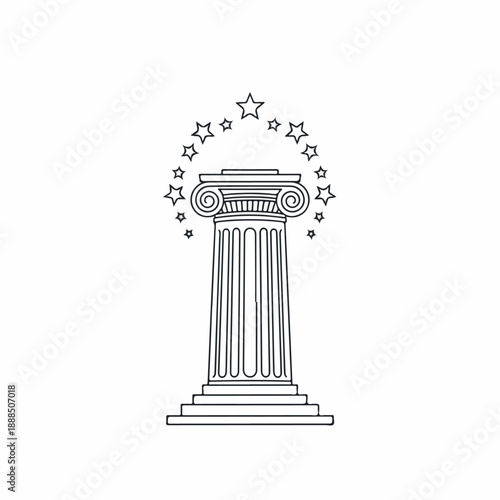 Classical Column with Star Circle