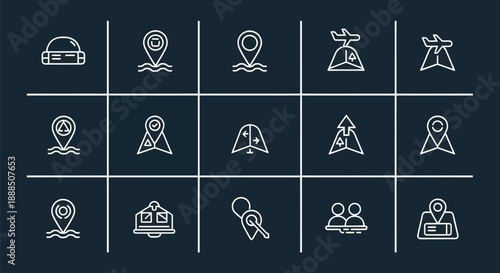 Set of location icons various gps pointers navigation symbols