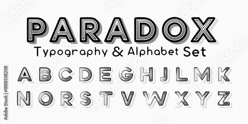Paradox typography and alphabet set displaying unique letter designs