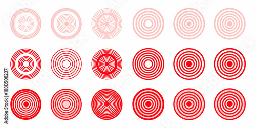 A collection of concentric circles varying in intensity and size
