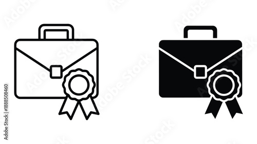 Award winning business briefcase icon design