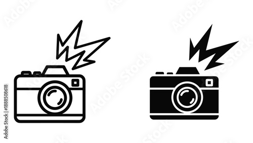 Camera icon with lightning bolt symbol