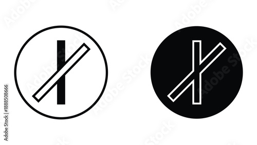 Black and white cancel icon set for user interface