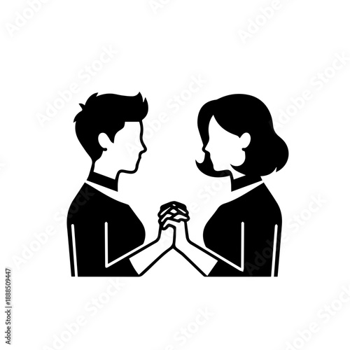 Two individuals clinking glasses Vector