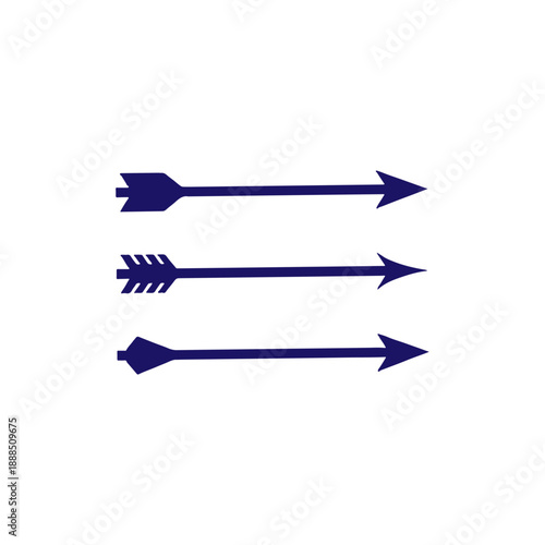 Three arrows pointing right