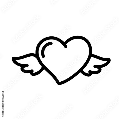 Flying heart with wings Vector