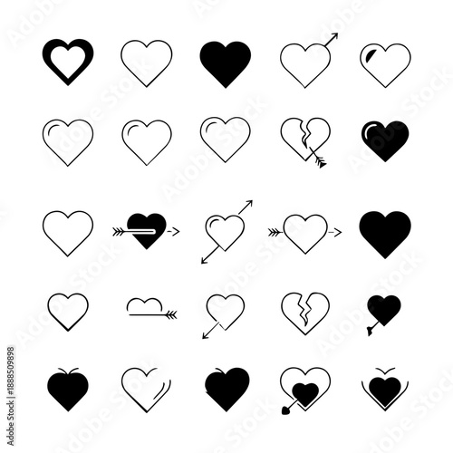Assorted heart shapes illustration Vector