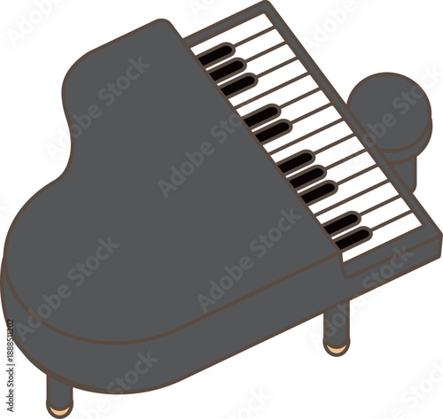 シンプルなグランドピアノのイラスト素材｜音楽教育・演奏会に使える楽器