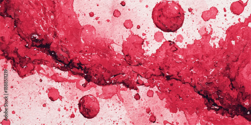 Set of Red blood splashed isolated on white background. Set of blood stains