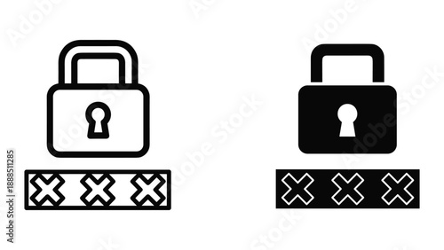 Secure password protection with padlock icons