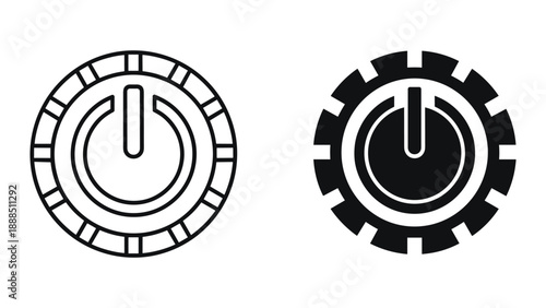 Power button icon set for user interface