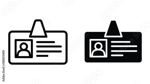 Identification card icon set
