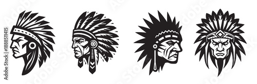 indian chief head graphic
