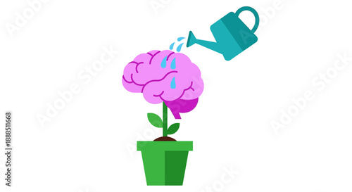 Nurturing the Brain A Visual Metaphor for Growth, Learning, and Cognitive Development with a Watering Can