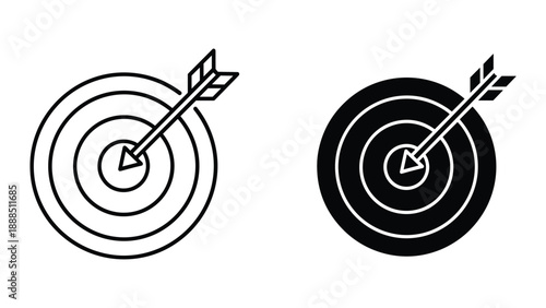 Target with arrow hitting bullseye illustration