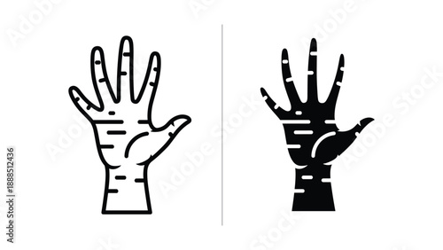 Robot hand illustration with different styles