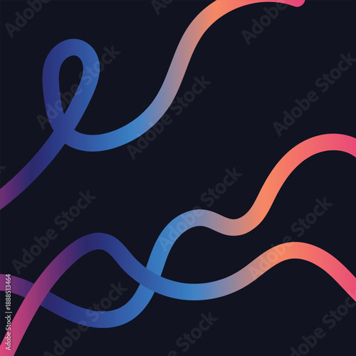 Dynamic Gradient Flowing Lines on a Dark Abstract Background