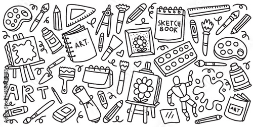 Hand drawn art education doodle element vector illustration