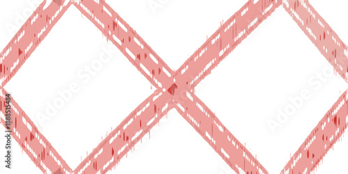 Abstract pink diamond pattern with textured lines and intersecting shapes