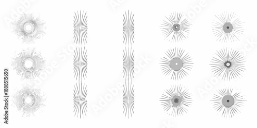 Abstract circular wave patterns arranged in a grid formation