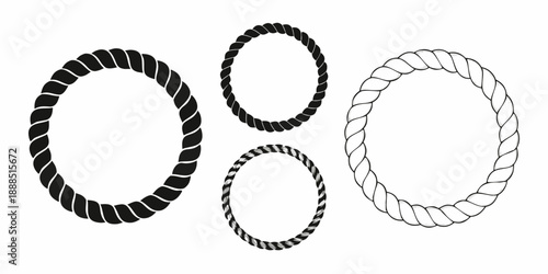 Four circular rope designs in varying thicknesses and styles