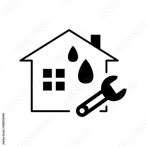 雨漏り修理をイメージしたアイコン