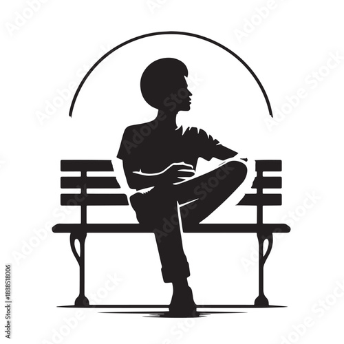 Black taking a break Silhouette Silhouette Vector, High Quality Illustration on White Background