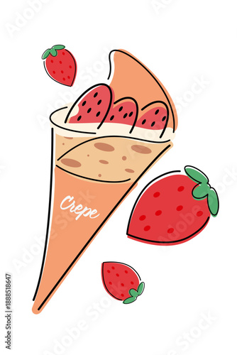 クレープとイチゴ