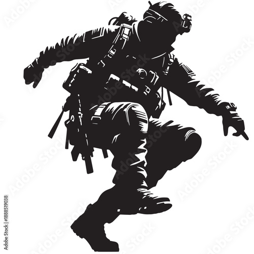 Black Urban Exploration Silhouette Silhouette Vector, High Quality Illustration on White Background