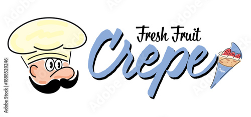 クレープショップのロゴや看板に