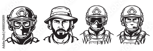 Special Forces Soldier with Tactical Gear and Weapons