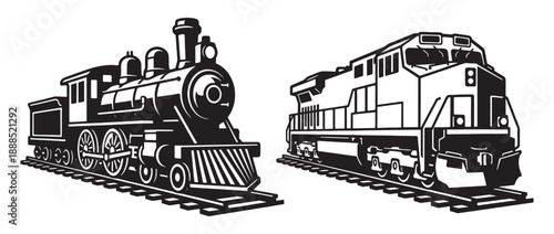 Steam and Modern Diesel Locomotive Train Set