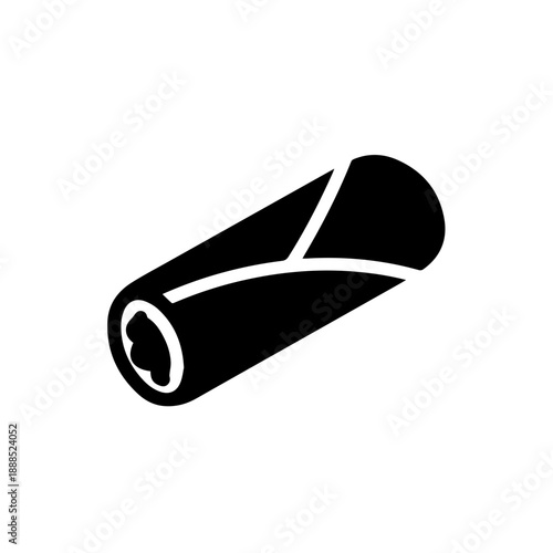 Black and white cylindrical object isolated on white background, Vector