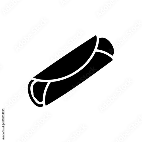 Black and white rolled mat isolated on white background, Vector