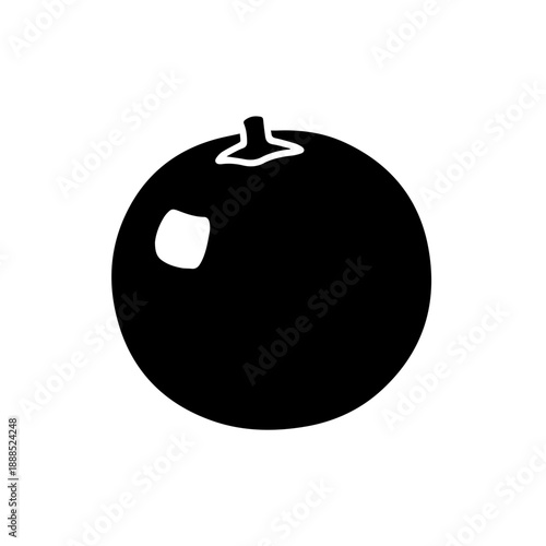 A single black apple isolated on white background, Vector