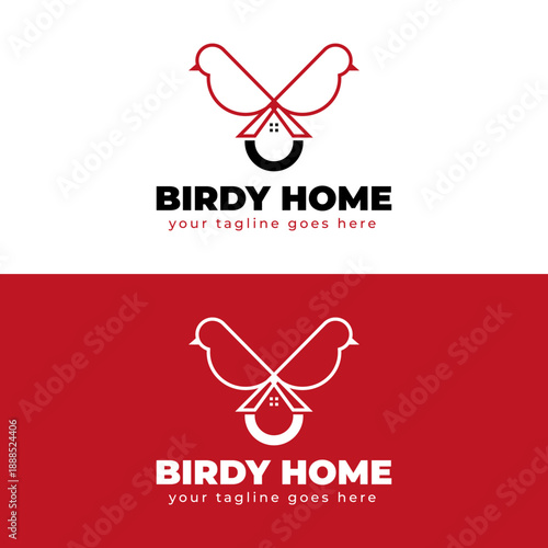 Abstract Bird Nest Home Logo Minimal Real Estate Branding 