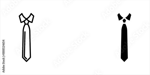 black tie outline icon set. Linear vector from business concept. Thin line black tie icon isolated on white background, eps10.