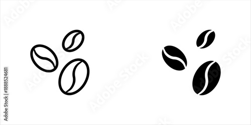 coffee beans icon set sign vector, vector illustration on white background, eps10.