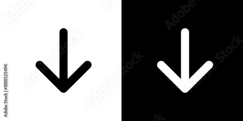 下矢印・下降のシンプルアイコン（ベクター）