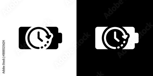 バッテリー残量・充電時間のアイコン（ベクター）