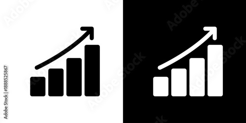 急成長・増加のグラフアイコン（ベクター）