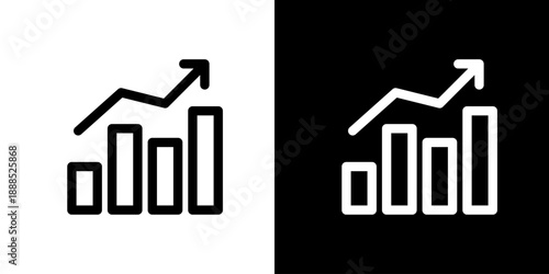 上昇・成長のグラフアイコン（ベクター）