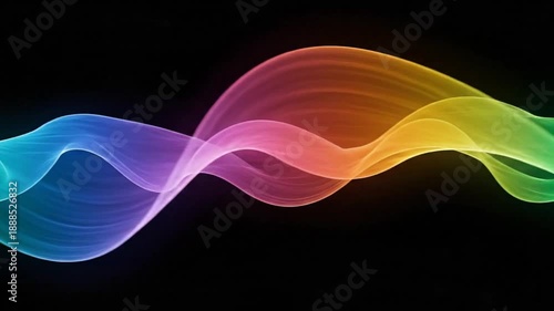 Abstract colorful waves flowing smoothly against a dark background, creating a dynamic and vibrant visual.
