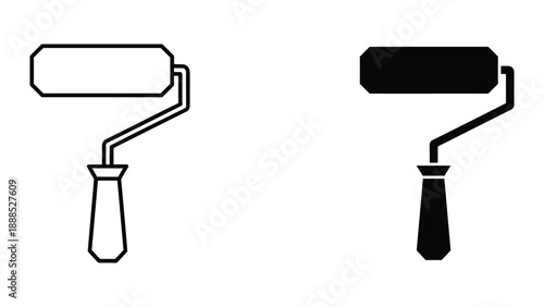 Paint roller icon set