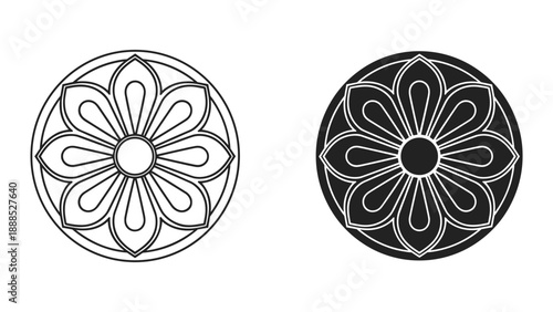 Beautiful black and white mandala design