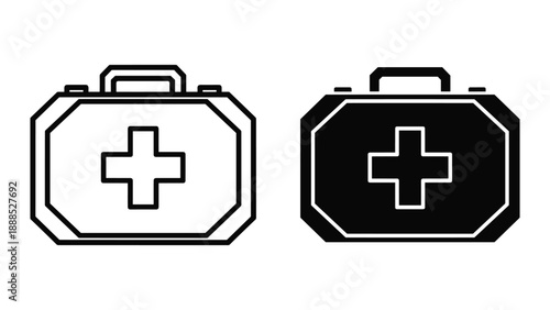 First aid kit icon set
