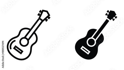 Simple guitar icons in black and white