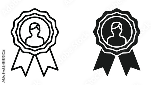 Award badge icon with person silhouette