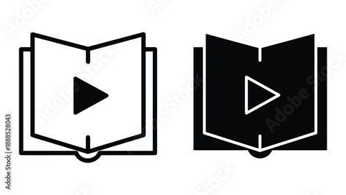 Play button icon set for video and audio
